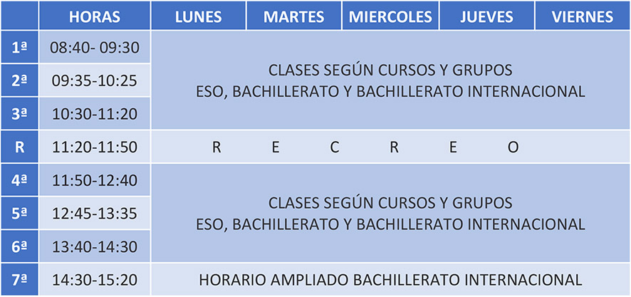 Horario general Lancia