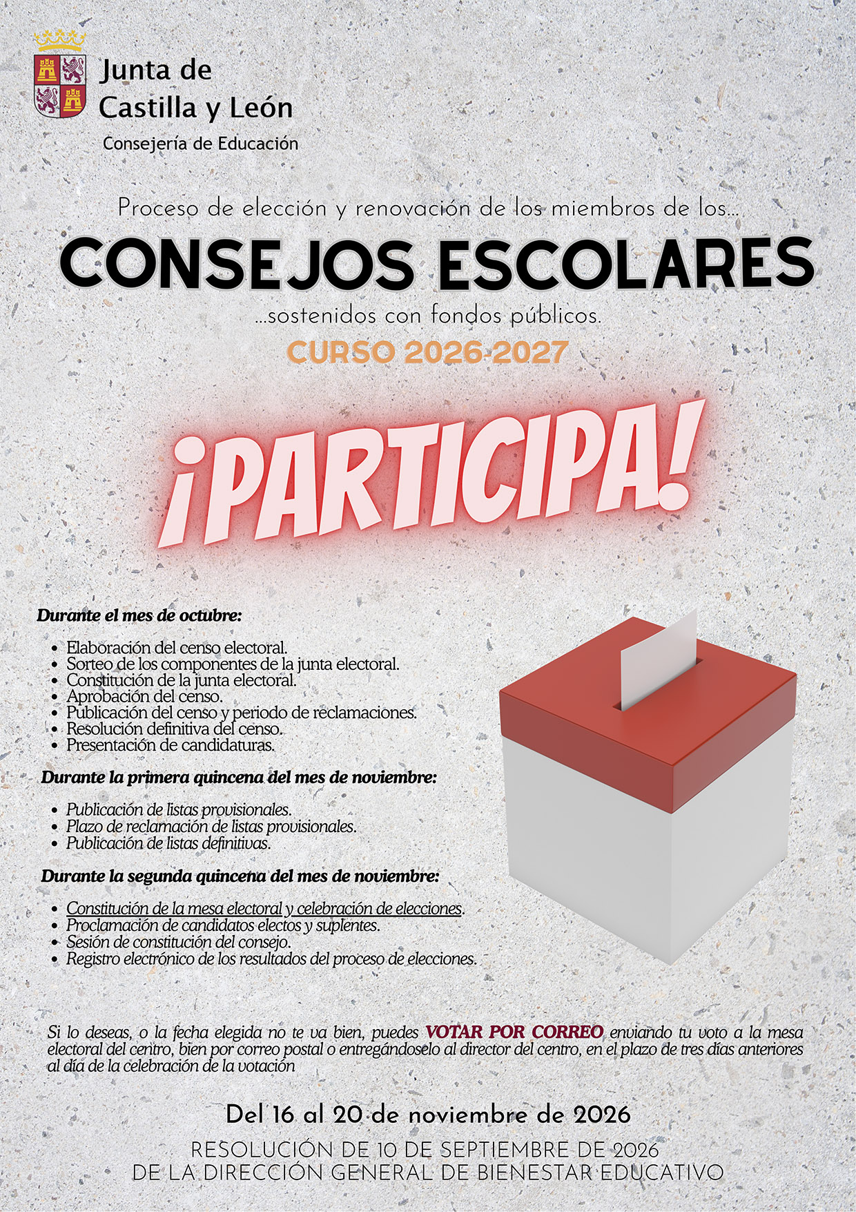 Cartel elecciones consejo escolar Cartel elecciones consejo escolar